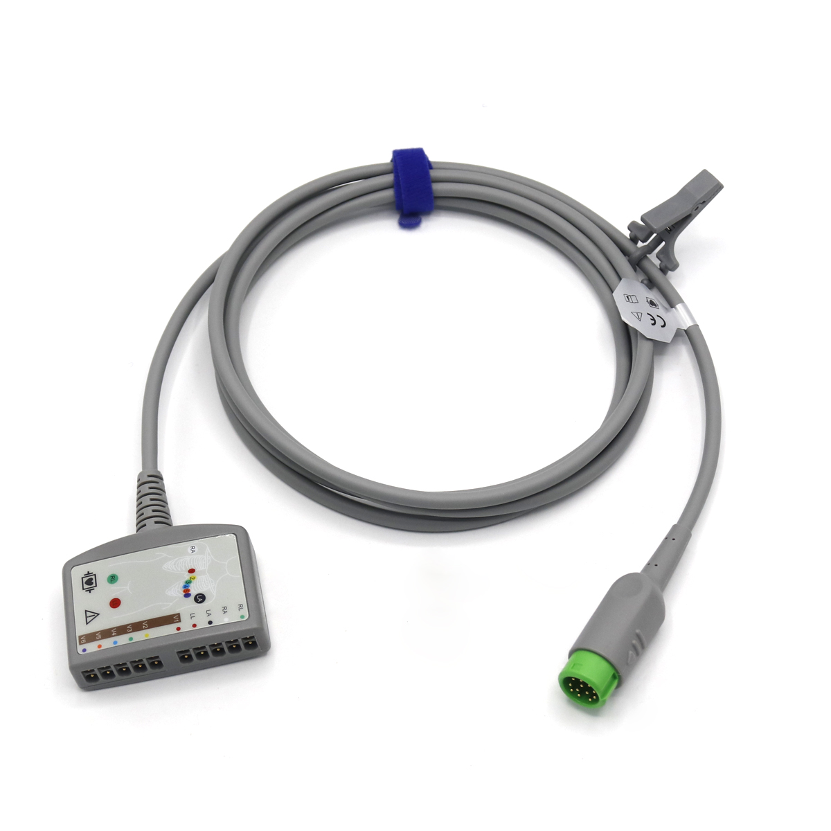 EDAN Reusable ECG Trunk Cable, 12 Lead, Defib., AHA, 2.6m, 01.57.471072